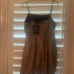 City Chic Bronze Glitter Dress. With Thin Straps